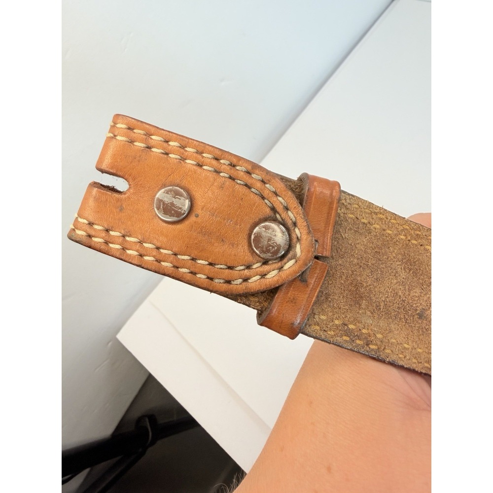 Tooled Leather Vintage Belt Tony Lama Western Cowboy 30" Rope Accent Design - Picture 7 of 7